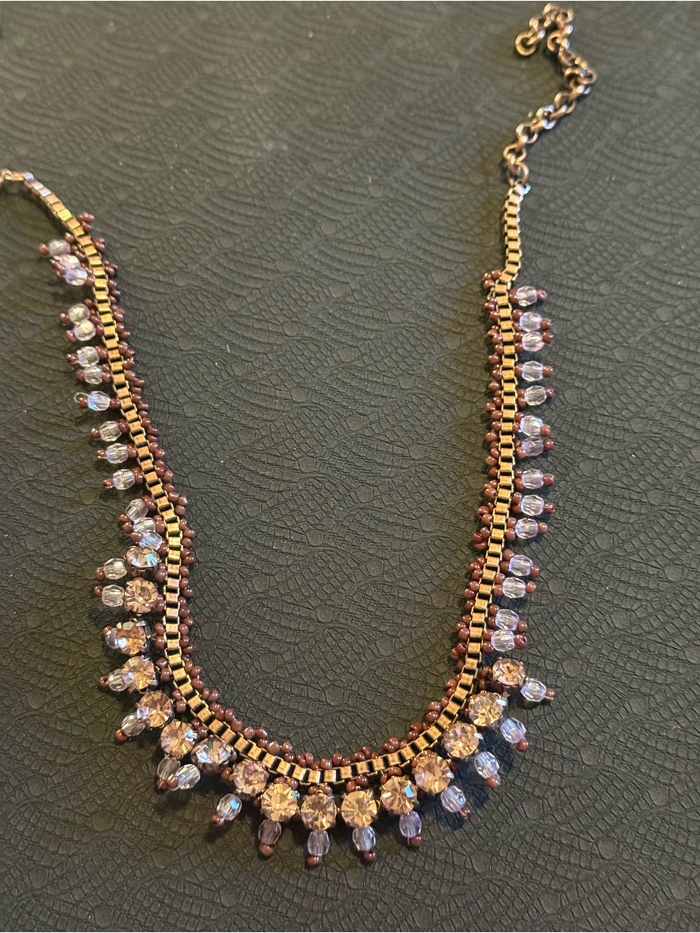 Elegant Purple Crystal Statement Necklace 1